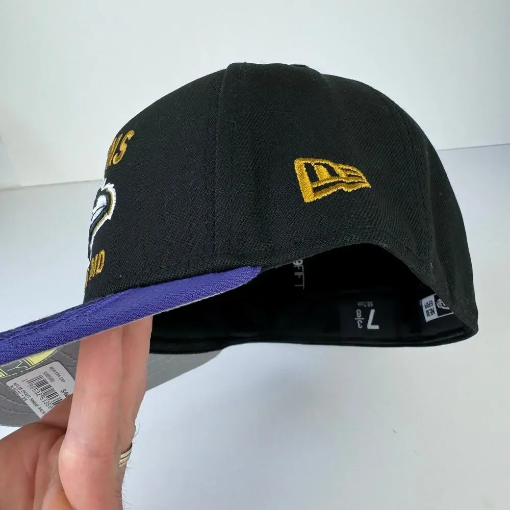 New Era Baltimore Ravens Black 2025 NFL 59FIFTY A Frame Fitted Hat 7 3/8 NEW